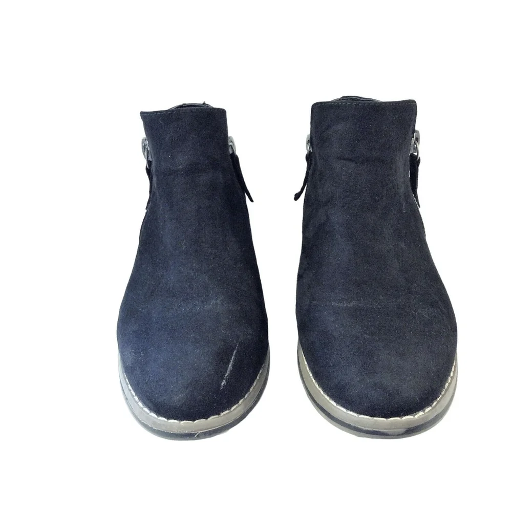 X-Appeal Nikole Black Suede Zip Ankle Boots Booties 1 InchHeel Women's 8.5M